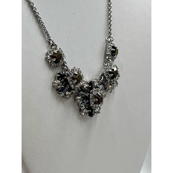 Kate spade Atomic Floral necklace 18" with extender black silver mirror finish - Picture 7 of 14